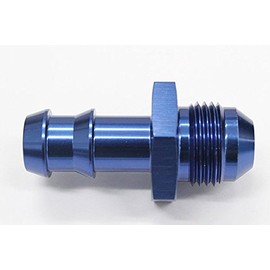 Autobahn88 Aluminum Anodized Hose End Fitting - an to Barb Push-On Adapter, AN6 to 12mm (15/32") (Blue)