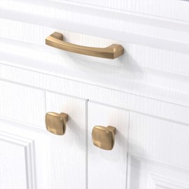 KNOKLOCK 10 Pack 3 Inch(76mm) Kitchen Cabinet Handles Champagne Bronze Cabinet Pulls Kitchen Cabinet Hardware Gold Drawer Pulls for Dresser Cupboard Wardrobe