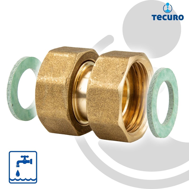 tecuro Screw connection thread fitting 3/4 x 3/4 inch (DN15),