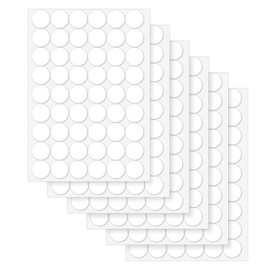 SAVITA 6 Sheets / 324pcs Screw Hole Cover Stickers, Self-Adhesive Screw Hole Stickers Dustproof Cabinet Sticker Cover Caps for Wardrobe Kitchen Cabinet Bookcase Wood Furniture (White)