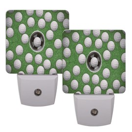 bisibuy Golf Field Night Light Plug Into Wall Nightlights Dusk to Dawn Sensor Led Night Lamp Decorative Green Night Lights for Bedroom Hallway Stairs Kitchen Bathroom, Pack of 2