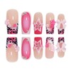 French Tip Press on Nails Medium Square Fake Nails with