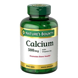 Nature’s Bounty Calcium Plus 500 mg Vitamin D3, Immune Support & Bone Health, 300 Tablets