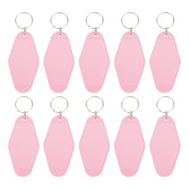 PATIKIL Vintage Motel Key Chain 10 Pack Empty Hotel Lanyards Rhombus Retro Key Label for Crafts Embellishment Backpack Luggage Tags Labels Light Pink, Light pink
