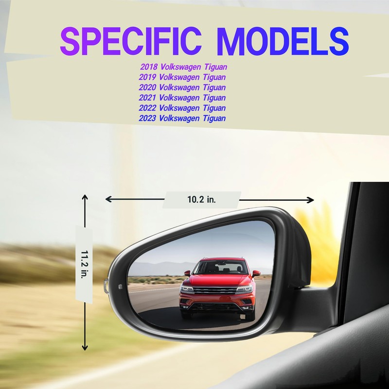 Left Driver Side Mirror Compatible With Volkswagen Tiguan 2018-2023 With