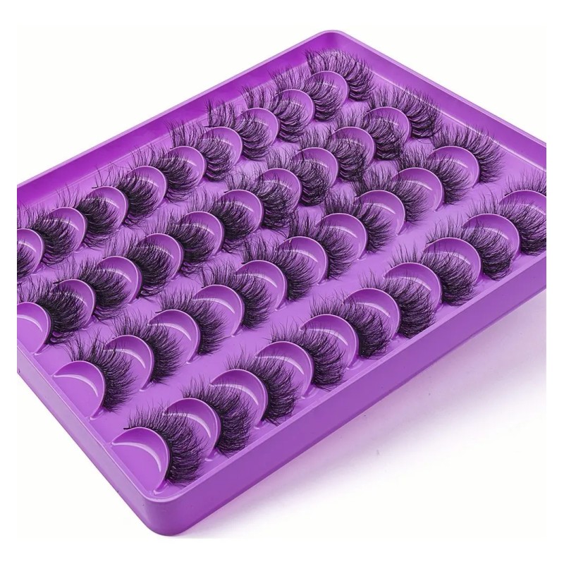 20 Pares De Pestañas Postizas 3d Mixtas Visón Hecho Mano