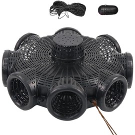 Trampas de cebo de pesca,Trampas para peces pequeños,Trampa de pesca en jaula para peces - Trampa portátil para señuelos de pesca, jaula de red para cangrejos con 8 agujeros, trampas para peces, tramp