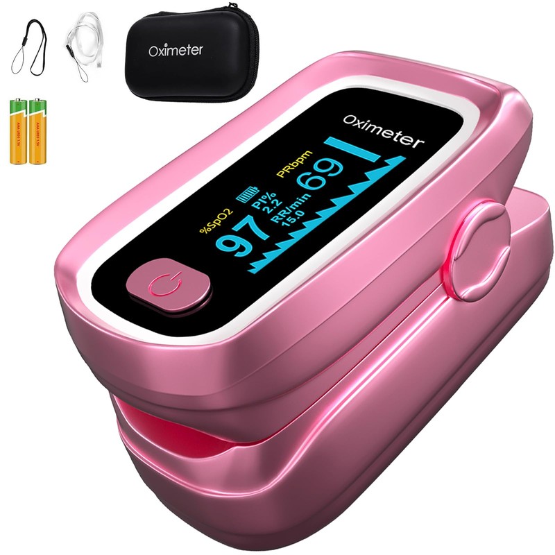 Pulse Oximeter, oximetro, Fingertip Pulse Oximeter pink