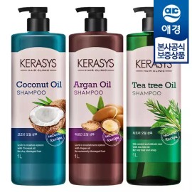Aekyung [애경] 케라시스 리얼네이처 오일 샴푸/린스 1L x2개 [코코넛오일 샴푸 + 린스] [Aekyung] Kerasis Real Nature Oil Shampoo/Rinse 1L x2 [Coconut Oil Shampoo + Rinse]