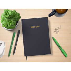 Pinnora A5 Navy Blue Academic Diary 2025-2026 Week to View, Hard Cover, August - July Dated Academic Planner, Ideal Student & Teacher Planner 2025-26, University, Revision, Study, To-Do Lists