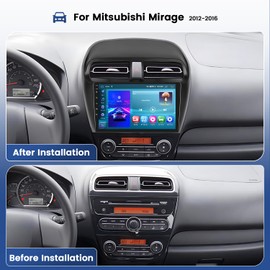 Car Radio for Mitsubishi Mirage 2012 2013 2014 2015 2016, Wireless Carplay Android Auto, Android 13 System, 2+64GB, 9 Inch Touch Screen Bluetooth Car Stereo GPS WiFi Dual USB SWC Backup Camera