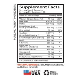 $34.95 Powerful Hair Supplements - Anti-Gray Hair 1200mg - Gray Hair Treatment 2B