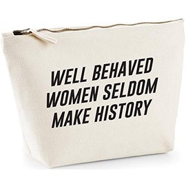 Hippowarehouse Well behaved women seldom make history printed make up cosmetic wash bag 18x19x9cm