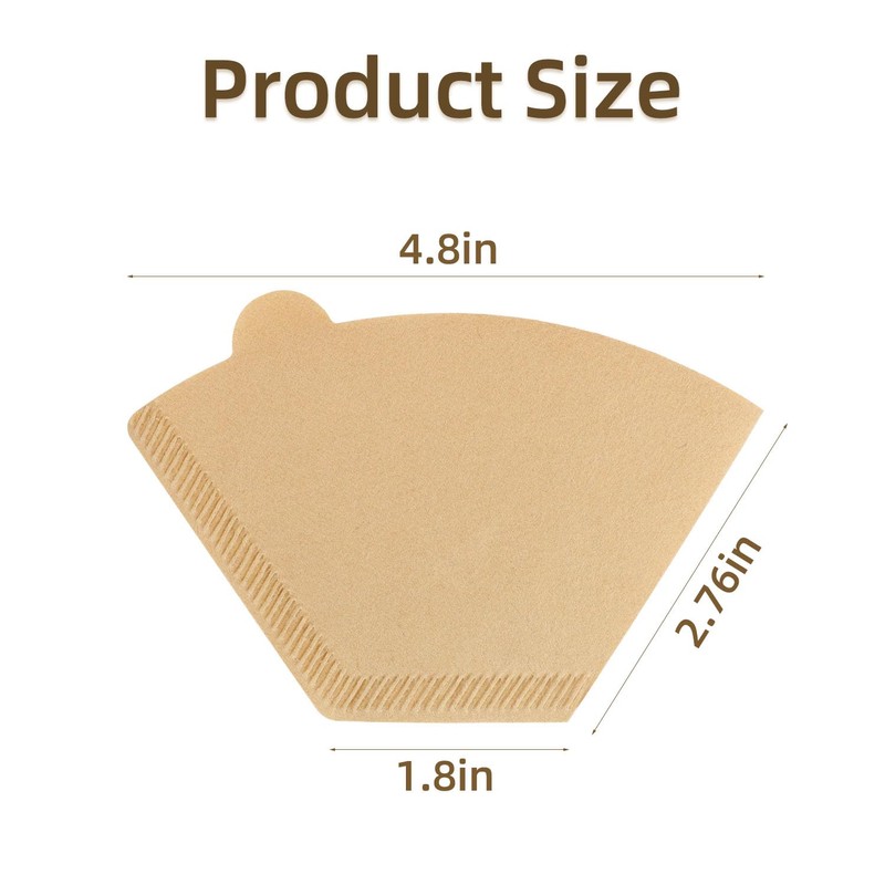 100 Count Cone Coffee Filters Unbleached Cone Filters Disposable Natural