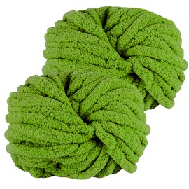 YushengTai Thick Wool, Pack of 2, 500 g, Christmas Green Chunky Wool, Thick Wool for Crocheting, Can Be Used for Knitting Cushions, Blankets, Scarves and Hats as well as Pet Beds