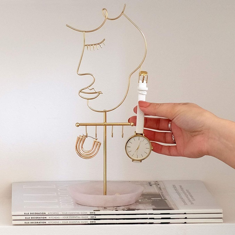 Stackers Rose Quartz 5-Hook Face Jewellery Stand