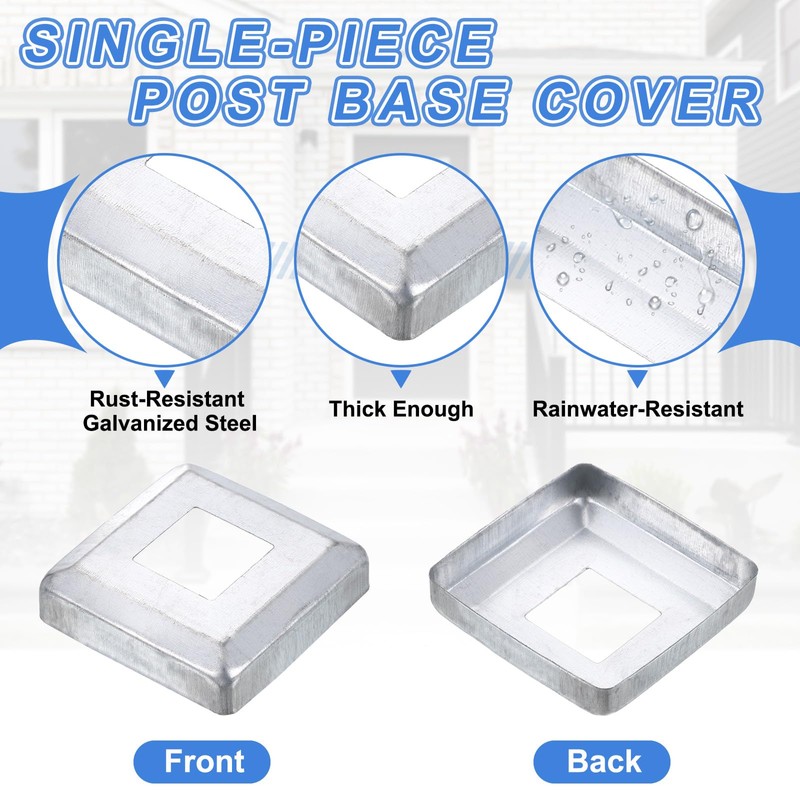 uxcell 40Pcs Post Base Cover, 2.5"x2.5" (Internal Size 1"x1") Metal