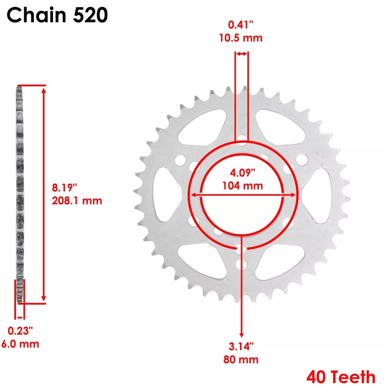Caltric Drive Chain & Sprockets Kit for Polaris Trail Boss