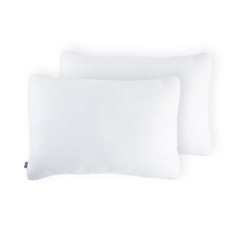 Brookstone TempSense Down Alternative Pillow Set - King Size Bed Pillows for Adults, Comfortable and Supportive Bedroom Pillows for Bed, Ideal for All Sleep Positions - 2 Pack, S/Q-White