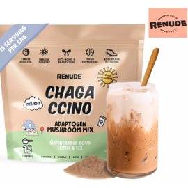 Renude Chagaccino - Chaga Mushroom Powder, Mushroom Coffee Drink Mix with Adapto