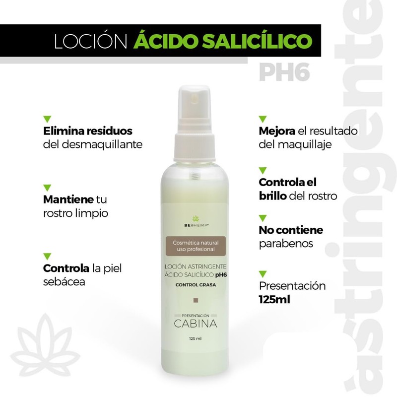 Kit 4 lociones, balanceador ph, astringente, rosas, azuleno Beohemp
