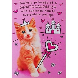 You're A Princess of a Granddaughter Who Captures Hearts Everywhere You Go - Happy Valentine's Day with Kitty Cat