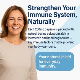 R & D HEALTHCARE Colostrum Supplements 250mg C 60 Capsules, Rich in Lactoferrin & Immunoglobulins - Natural Bovine Colostrum Immune System Support & Wellness Formula (2, Pack of 2)
