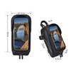 Bike Phone Mount Bag Large Capacity Waterproof Carbon Pattern PU