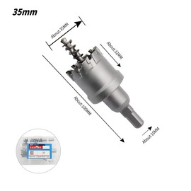 Hole Saw LAIWEI Carbide Hole Cutter Stainless Steel Metal Drill Bit Tungsten Alloy Drill Bit TCT Hole Saw Cutting Diameter 1-3/8"(35mm Hole Saw)