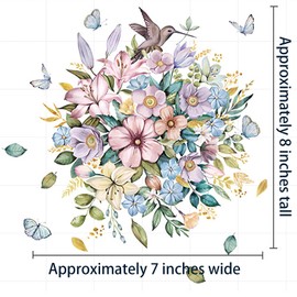 Birds Flowers Butterfly Toilet Seat Lid Stickers Self-Adhesive Bathroom Wall Sticker Floral, Birds, Butterfly Toilet Seat Decals DIY Removable Waterproof Sticker for Bathroom Decor Decals