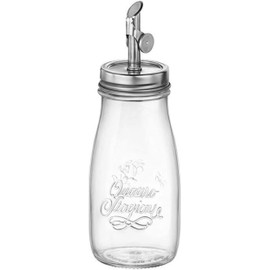 Bormioli Rocco Quattro Stagioni, 13.5 Oz Olive Oil Dispensers with Weighted Pourer, Durable Glass, Made in Italy