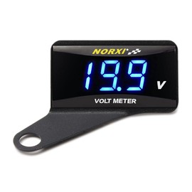 Norxi Motorcycle Voltmeter, Waterproof, Voltmeter, For Motorcycles, Scooters, Small Voltmeter, Voltage 12V, Low Voltage Alarm Function