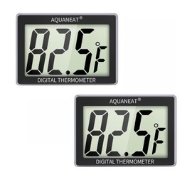 AQUANEAT Aquarium Thermometer 2 Packs, Fish Tank Thermometer, Aquarium Digital Temperature Gauge, with Large LCD Display