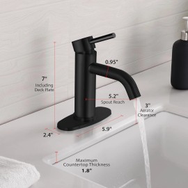 Müeller MUELLER Premium 1-3 Hole Bathroom Faucet Single Handle Model No: BF-550 Black