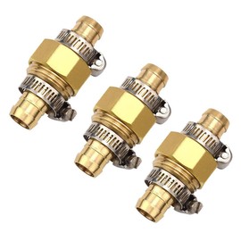 Hanobo 5/8" Brass Garden Hose Repair Mender Male Female Connector with Stainless Clamp (3 Set－6Pcs)