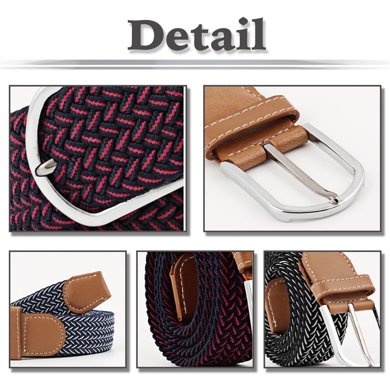 White Fang BT472 Braided Belt, Gold, Casual, No Holes, Simple,