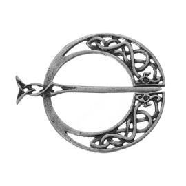 sourcing map Vintage Brooch Cloak Pin, Penannular Brooch Cloak Clasp Scarf Pin Shawl Pin Cardigan Brooch for Women Men Costume Accessory(Silver)
