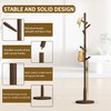 Solid Wood Round Base Coat Rack, Free Standing Hall Coat
