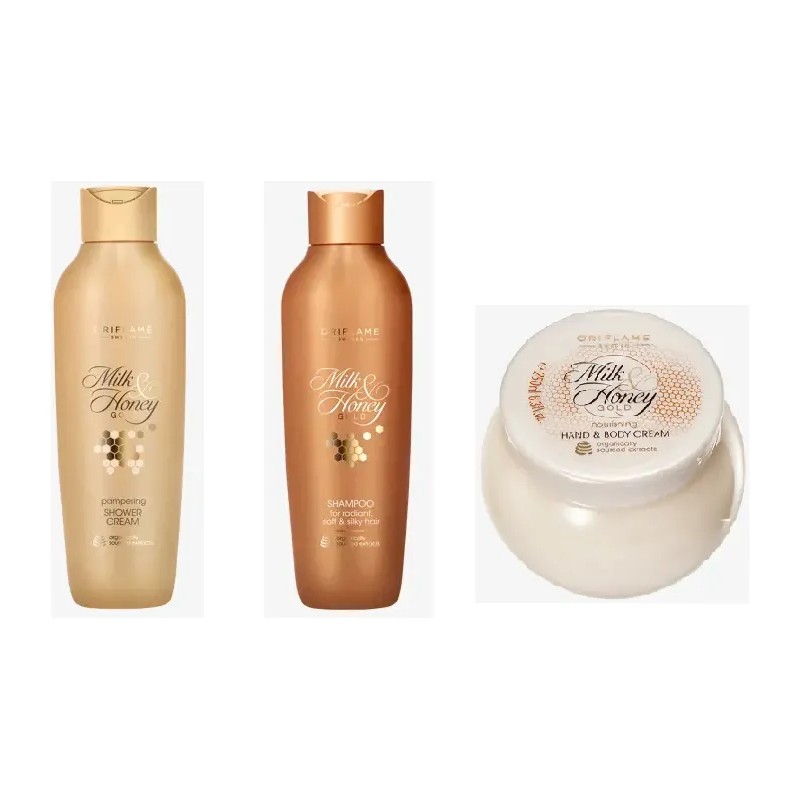 Set 3 Gold Milk & Honey Organic Crema Shampoo Gel