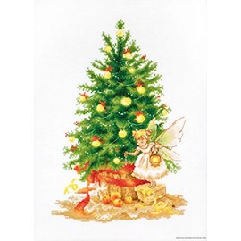 Luca-S B1117 Christmas Fairy Cross Stitch Kit Cotton, Multicoloured, 19x28.5 cm