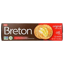 Dare Breton Original with Sea Salt Crackers, No Artificial Flavors or Colors, 0g Saturated Fat, Cholesterol Free, Plant Based, Kosher, Gluten Free & Non-GMO, 7 Ounce (Pack of 12)
