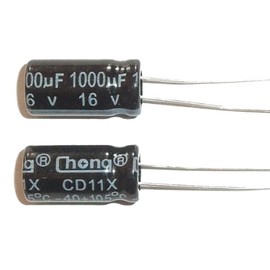E-Projects B-0002-D12 Radial Electrolytic Capacitor, 1000uF, 16V, 105 C (Pack of 5)