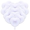 48 x Wedding Fans in Heart Shape, White - Beautiful