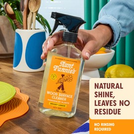 Aunt Fannie's All Purpose Wood Spray Cleaner, No-Wax Formula, Perfect for Wood Tables, Walls, Counters & Shelves, 16.9 Ounces, Lemon Scent (Pack of 6)