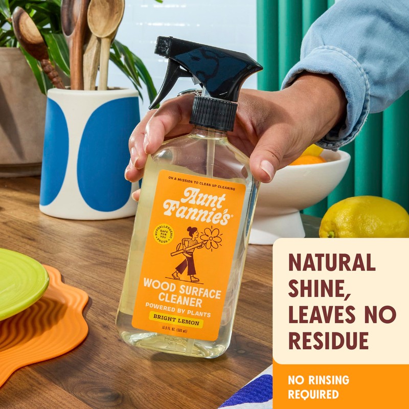 Aunt Fannie's All Purpose Wood Spray Cleaner, No-Wax Formula, Perfect