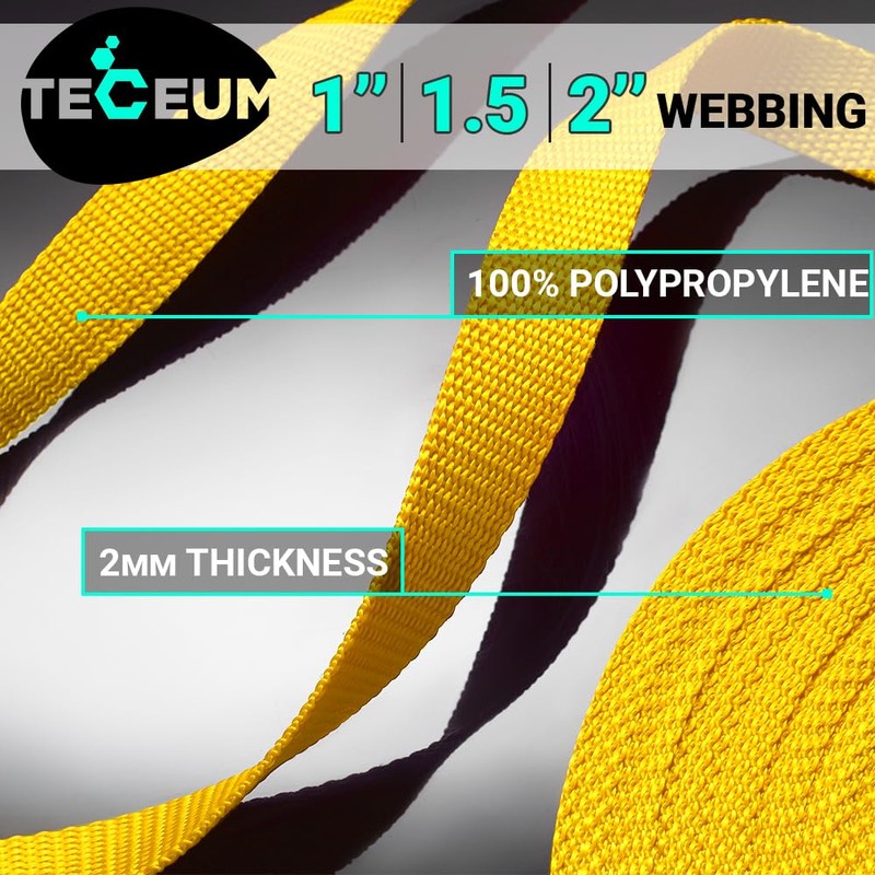 TECEUM 1 Inch Webbing – Honey Yellow – 10 Yards