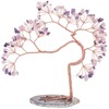 Nupuyai Irregular Amethyst & Rose Quartz Crystal Tree with Agate