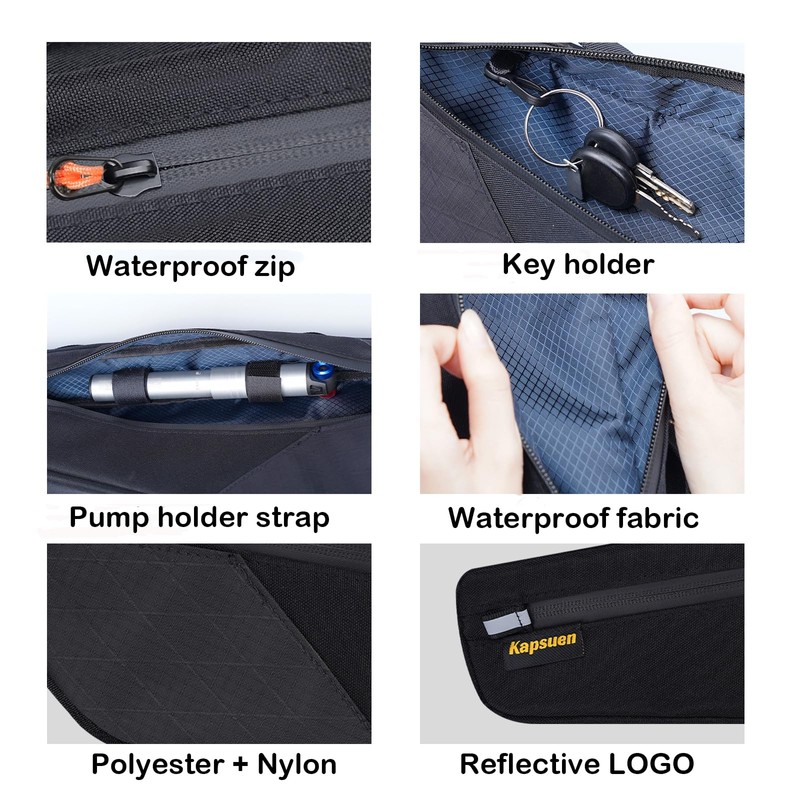 Kapsuen Bike Frame Bag - 2.5L Waterproof Cycling Triangle Bag