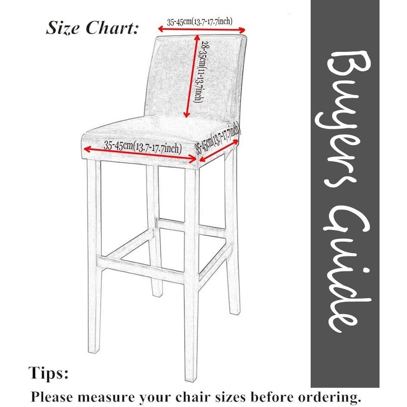 Deisy Dee Stretch Slipcovers Chair Cover for Counter Height Side