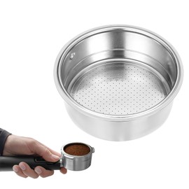 MBAIYO Stainless Steel Coffee Filter, 51mm Pressurized Espresso Filter Basket for Portafilter Machines Espresso Machine Parts Compatible with Gevi/CASABREWS/CAPRESSO (2 Cups Capacity)